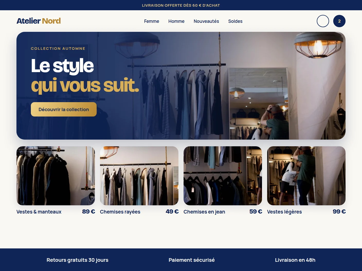 Aperçu d'un concept de boutique de vêtements créé par KMLC