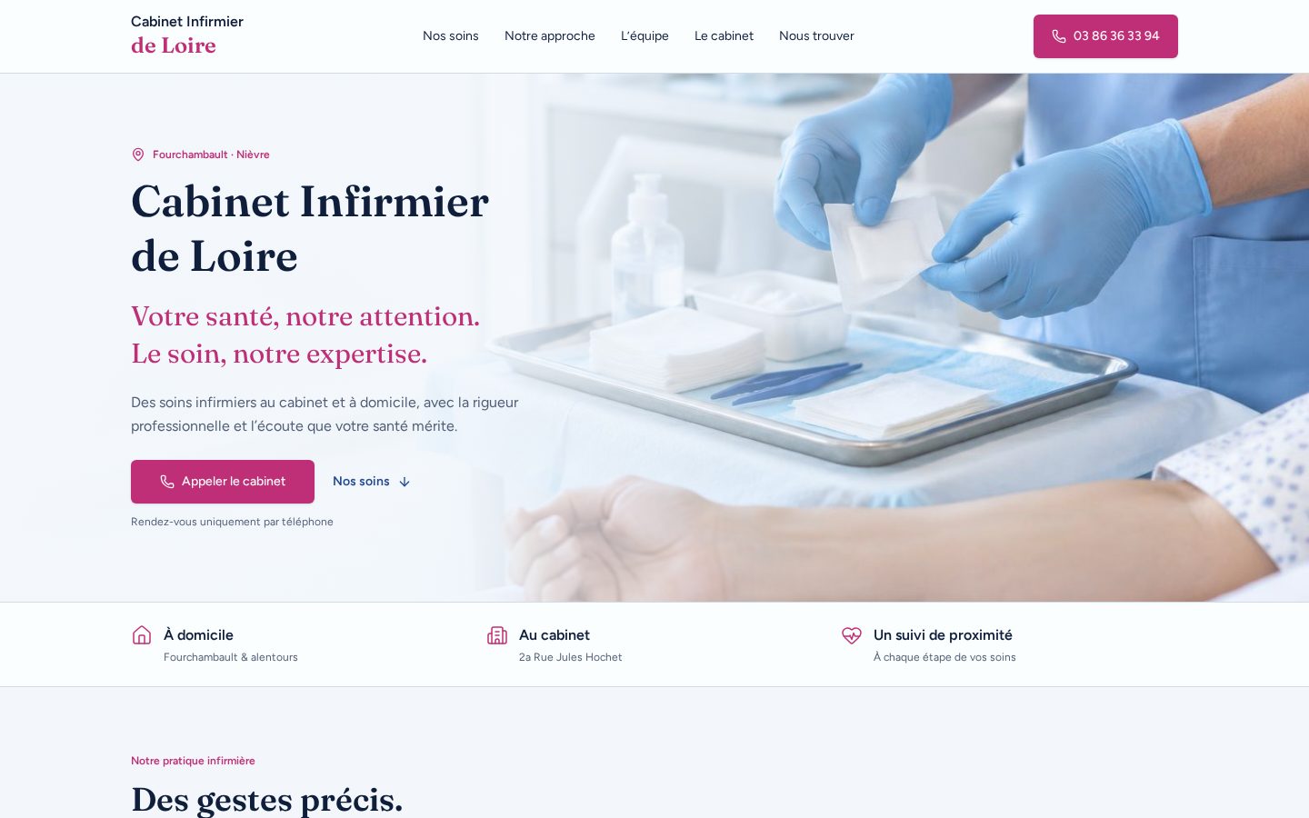 Site internet du Cabinet Infirmier de Loire réalisé par Agence KMLC